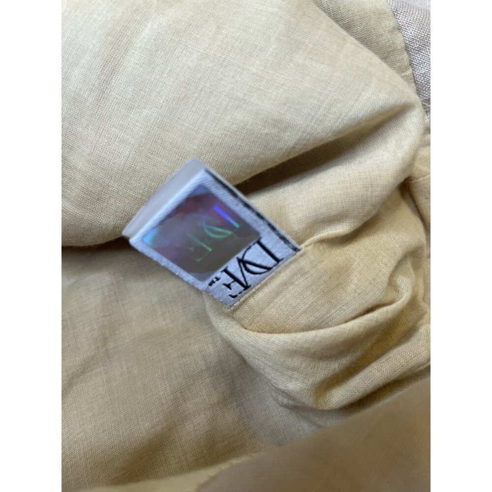 DVF Paquerita Linen Mini Skirt Beige XS 2 Textured Embroidered Boho Chic - Picture 6 of 13